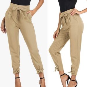 Grace Karin Tan High-Waisted Pants